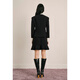 OBBLIGATO Autumn and Winter Shoulder Contrast Color Sheep Wool Suit Jacket Jacket Black M