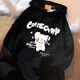 Lo Mary's new black velvet sweatshirt for female students' loose hooded jacket trendy Korean version Harajuku style pullover 1283 black spring and autumn style M