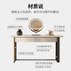 Jiajiahuan 2025 new Italian minimalist master bedroom dressing table with mirror marble bedroom high-end light luxury dressing table 0.8 meter dressing table + stool + mirror / Kari ice jade / gray titanium