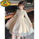 G.duck little yellow duck girls dress spring and autumn new spring and autumn little girl spring and autumn princess dress spring children's dress pink 140 cm