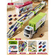 Mommy's twin baby ejection track deformation transport container truck model oversized toy children 1-3-6 years old 2 alloy cars