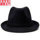 Fashionable and charming autumn and winter gentleman's hat woolen fabric thickened middle-aged and elderly men's jazz hat retro old man hat casual hat black L 60-61cm
