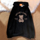 Lo Mary's new black velvet sweatshirt for female students' loose hooded jacket trendy Korean version Harajuku style pullover 1283 black spring and autumn style M