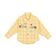 LUSON Little O Dad Baby Girl Baby Girl Shirt Long Sleeve 2025 Autumn New Style Baby Plaid Style Lapel Jacket Yellow Plaid Ready Stock 73