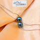VZZS light luxury natural freshwater black pearl Passepartout single pendant necklace is comparable to Tahitian sterling silver real pearl necklace Passepartout pearl pendant free sterling silver necklace 4-5mm45cm