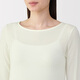 MUJI Women's Lightweight Round Neck Long Sleeve T-shirt Women's 25th Autumn Women's Basement FCD37A5A Off-White S (155/80A)