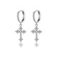 BMOI999 pure silver rhombus cross earrings men's trendy earrings boys' earrings versatile earrings single same style