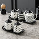 Kashiwa Chao Hepburn style ceramic oil pot commercial oil bottle soy sauce vinegar pot home kitchen seasoning jar restaurant seasoning pot set Hepburn style oil and vinegar pot - dots