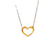 Dewey Fan 999 Pure Gold Silver Necklace Women's Gold Love Pendant Clavicle Chain Temperament Niche Gift for Girlfriend's Birthday Love+s925 Necklace (Thick Gold Layer)