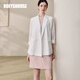 ROEYSHOUSE Luo Yi Suit Jacket Women's Summer Casual Thin Loose Professional Suit Top 11987 White XL