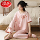 Langsha's new summer short-sleeved trousers pajamas set Chinese style casual and comfortable to wear cotton home clothes outside 9905 L 95-115Jin [Jin equals 0.5 kg]