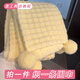 Reza scarf hand-knitted diy material package hand-knitted waffle clouds and woolen yarn homemade scarf for girlfriend, creamy yellow, 4 groups of threads totaling 400 grams + tools + tutorial + gift bag