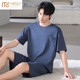 莫代尔2025年新款睡衣男士夏季莫代尔棉薄款短袖短裤家居服运动大码套装 HYM-4840 XL 175建议体重140-160斤