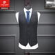 Pierre Cardin Groom's Suit Suit Men's Korean Style Wedding Dress Business Casual Professional Wear Plaid Three-piece Small Suit 8908 Medium Gray Plaid Suit+Trousers+Vest XL 180 Recommended 140-150Jin Jin equals 0.5 kg