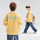 Zuoxi Children's Clothing Boys' Sweaters 2025 New Children's Autumn Clothing Contrast Color Letter Print Big Children's Tops Yellow 160