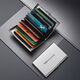 Tuzun high-end stainless steel card holder for men and women, metal ultra-thin anti-degaussing compact card box, anti-theft bank card holder, card holder, small size - silver, 6 card slots
