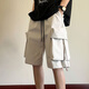 Mai Chaoshang Summer American Working Apparel New Shorts Men's Large Pockets Versatile Casual Outdoor Wearing Five-Part Tight Pants Straight-Line Slimming Mid-Pants Khaki 9901 S Recommended 80-90Jin [Jin equals 0.5 kg]