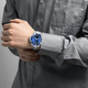 New Watch Men's Quartz Trendy Business Steel Band Watch Fashion Blue Water Ghost