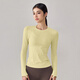 LULULMCCTN High Elastic Fitness Top Women's Slim Fit Running Pilates Professional Training Sports Bottoming Long Sleeve T-Shirt Yellow XL