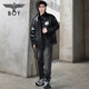 BOY LONDON Xuanwen Mirror Autumn Men and Women Same Style Loose PU Leather Shirt Jacket N44003 Black L