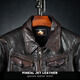 PINEAL JET LEATHERPJL Men's Classic Short American Retro Distressed Western Lapel Slim Horsehide Mendoza Leather Jacket Black Black Tea M (130Jin Jin is equal to less than 0.5kg)