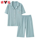 Yalu leichter Luxus neuer Pyjamas für Frauen im Sommer dünne reine Baumwolle Kurzarm Kurzheime Hosen Heimkleidung Frauen im Sommer im Freien 9898 XL [120-140jin [Jin gleich 0,5 kg]]]