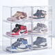 Selato magnetic hard plastic transparent shoe box shoe storage box dormitory storage acrylic shoe box cabinet rack anti-oxidation + magnetic door opening transparent pack 10 pieces front door large size 46 high-top shoes with high transparency on three sides