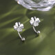 Nianfu 999 sterling silver four-leaf clover earrings 2025 new hot style sleep-free ear bone earrings Mid-Autumn Festival gift for girls screw buckle four-leaf clover 999 pure silver