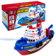 Remote control ship toy can be launched into the water children's model electric boat marine fire ship pirate ship boy baby bath ordinary e-commerce packaging box (comes with rechargeable battery + charger set)