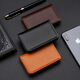 Tenggexiang Business Card Holder Men's Large Capacity Business Card Box Fashionable Simple Card Bag Creative Hand-Push Magnetic Card Storage Box Brown