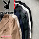 Playboy (PLAYBOY) British retro men's gentleman's slim double-breasted suit suit Korean style fashionable business formal suit two-piece suit black XL suit + pants