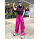 Ming Ruishan Zunba Dance Clothing Summer Jazz Dance Clothing Jazz Dance Clothing Женская летняя уличная танцевальная квадратная одежда 8827 Красная топ + 6627 Белые брюки - набор M [80-105JIN [JIN равно 0,5 кг]]