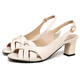 Prodigal son gossiping sandals for women in summer fashion genuine leather high heels for women thick heels soft bottom fish mouth shoes fashion shoes apricot color 34 220mm