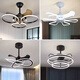 Luz de ventilador de ventilador integrado de Yunmao Luz de ventilador nórdico 2025 NUEVO RESTAURADOR DEL RESTAJE DEL RESTAJE MAESTRO LIGER LIGER CANDELIERS INTEGRADOS MODELO INVISIBLE MODELO 9227 NEGRO 60 CM-TRES COLORES INVERTER Seis engranajes seis engranajes