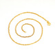 Qingyu sand gold necklace for women 18k gold plated without pendant new style gold plated chain lanyard plain chain gold 925 color gold chain jewelry X2137 single water wave chain free counter gift box