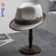 Mr DUCK new product linen straw hat summer British top hat men's and women's curled jazz hat MW226218-light cocktail gray (top hat) XL size (over 61cm, only for extra large head circumference)