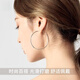 Hundred-year-old Huangxiang full-body 999 pure silver earrings for women sterling silver large circle earrings 2025 new style thin round model with a diameter of 3.5cm, compact pure silver 999+ certificate