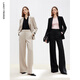 Langzi wool trousers black trousers straight-leg professional wide-leg trousers 2025 autumn new high-end suit trousers oat milk color XL