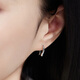 Lukfook Jewelry platinum earrings small curved bean platinum 950 ear hook earrings price L04P0014DS about 2.88 grams