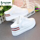 
Woodpecker brand board shoes for women with small inner heightened sandals for women 2025 summer breathable mesh semi-torque thick sole white shoes white 9901 35