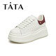 TATA thick-soled white shoes for women height-increasing sneakers for women platform shoes WN801AM4 off-white/burgundy 39