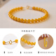 Gold Amber Bracelet for Women Old Beeswax Bracelet New Chinese Style Lucky Beads Hand Decoration Beads Beads Niche Gift for Women Old Beeswax - Suitable for Wrist Circumference 17cm