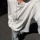 SWAMP AREA Henry collar long-sleeved men's spring and autumn waffle t-shirt men's casual long-sleeved top SWT614 white XL