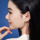 Lukfook Jewelry platinum earrings small curved bean platinum 950 ear hook earrings price L04P0014DS about 2.88 grams