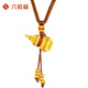 Liuguifu Jewelry Gold Gourd Necklace Women's Pure Gold 2025 New Style Pure Gold Braided Rope Pendant as a Birthday Gift for Mom and Girlfriend Pure Gold Gourd Pendant (Braided Rope Style) 2.35g