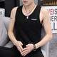 DONNJUNN Men's Clothing 2025 New Vest Inner Base Shirt Pure Cotton Undeformed Teenagers Fitness Outdoor Wear Middle School Students Group 08-M9708 White + M9793 Black M [Suggestions: 85Jin [Jin equals 0.5 kg] to 100Jin [Jin equals 0.5 kg]]