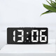 New multifunctional LED alarm clock for student dormitory small alarm clock with temperature and date display multi-group alarm clock 6628 black shell and white light