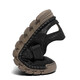 
Men's Sandals 2025 Summer Fashion Casual Sandals Lightweight Breathable Cool One-foot-punching Beach Sandals Slippers Red-brown [Microfiber Leather A677] 40
