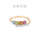 Chow Tai Fook ENZO Rainbow Series 18K Gold Colorful Gemstone Diamond Ring Women’s No. 11