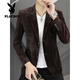 Playboy (PLAYBOY) Corduroy Blazer Spring and Autumn Men's Casual Korean Style Slim Fashion Handsome Small Suit Single-piece Top Black 4XL